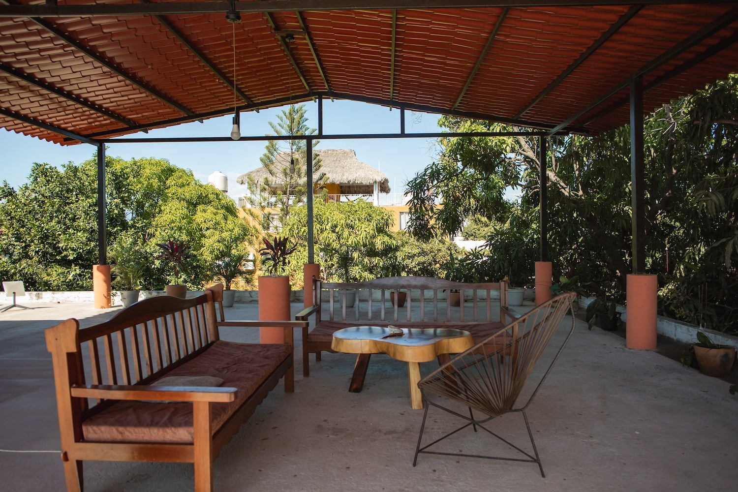 Áreas comunes de La Casona Hostel en Puerto Escondido