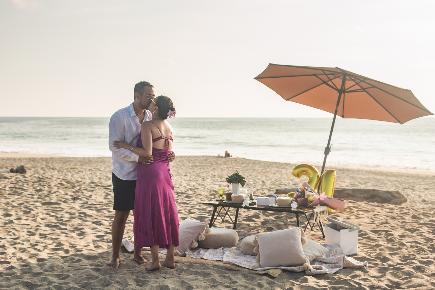 Picnic de cumpleaños en la playa